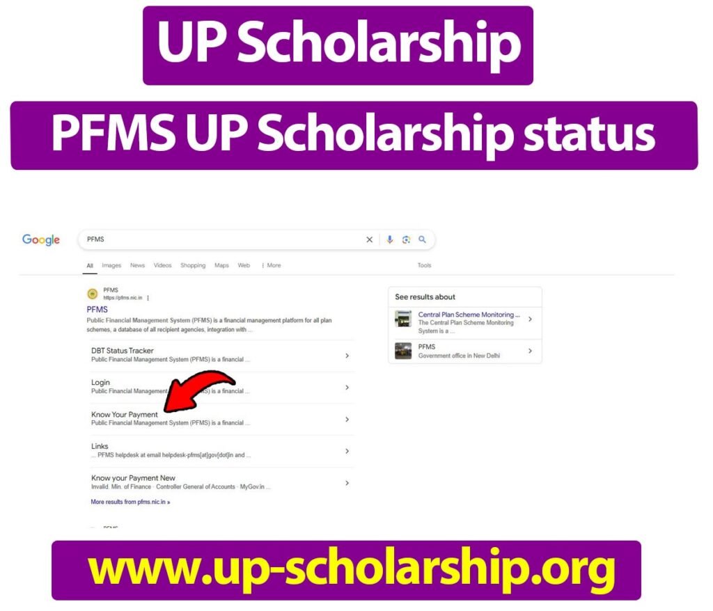 PFMS UP Scholarship status